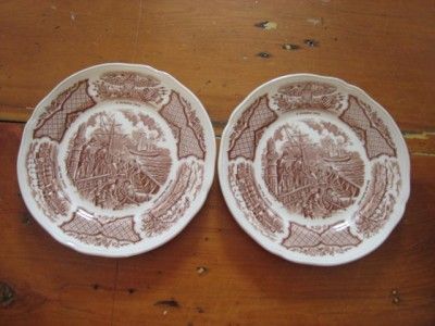 MEAKIN ENGLAND FAIR WINDS BROWN BREAD BUTTER PLATES  