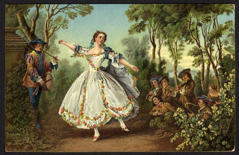     MLLE CAMARGO DANCING by LANCRET Art Postcard 1910   STENGEL  