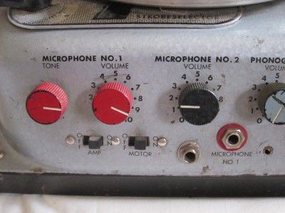 Vintage Record Player Califone Commander 40V 7 Tube Amp w/ Mic 