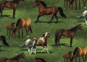 HORSES NOBLE STATURE 2 ~ 100% Cotton Quilt Fabric BTY  