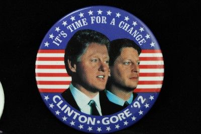 Vintage Metal Political Campaign Pinback Button Lot Clinton Gore 1992 