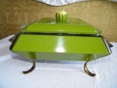 Fire King Green Warming Chafing Dish Candle Warmer  