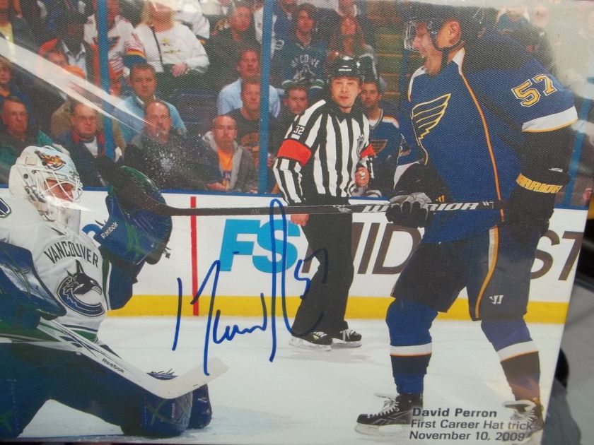 David Perron signed St Louis Blues SGA Canvas  