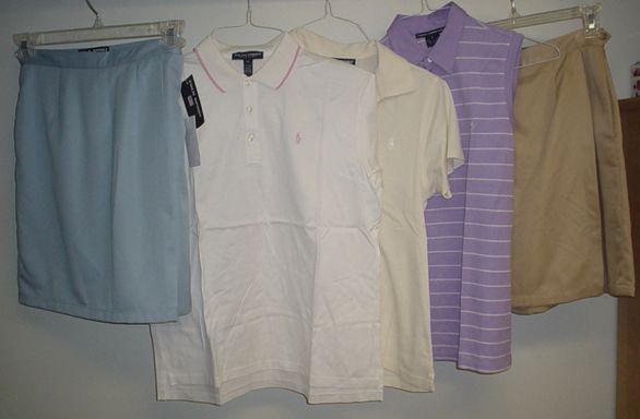 NWT Polo Sport Ralph Lauren golf set 3 tops 2 skorts S4  