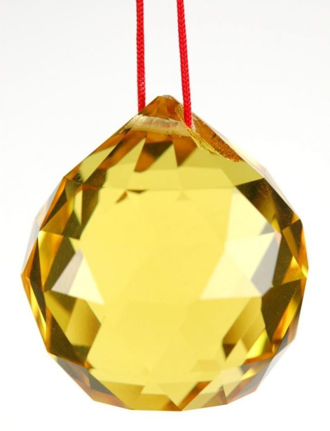 FENG SHUI CRYSTAL SPHERE YELLOW Feng Shui Chi Ball 1.5  