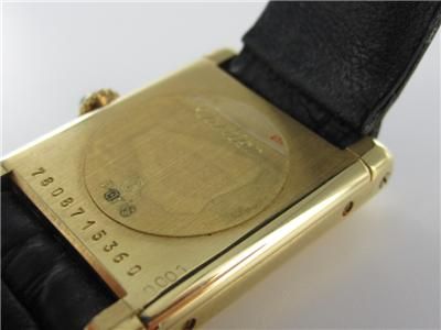   18KT YELLOW GOLD CARTIER TANK WINDING WATCH W/ LEATHER BAND  