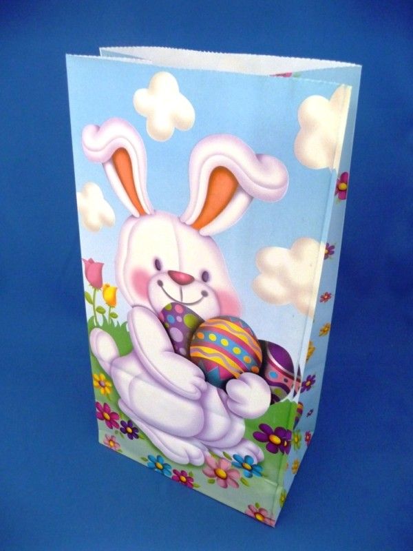 Set of 6 Easter Paper Gift Bag Deluxe Bunny #8367  