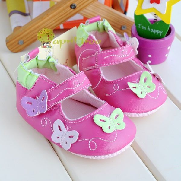 Pink Toddler Baby Girl shoes Mary Janes soft soled(E16E)10 15M  