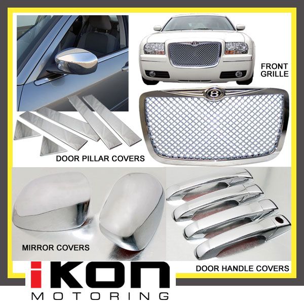 CHRYSLER 300C 300C CHROME MESH GRILLE DOOR HANDLE COVER MIRROR COVER 