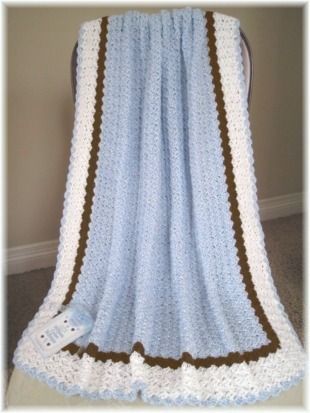 Baby Blue center w/Chocolate Brown or Navy trim, White border & Blue 