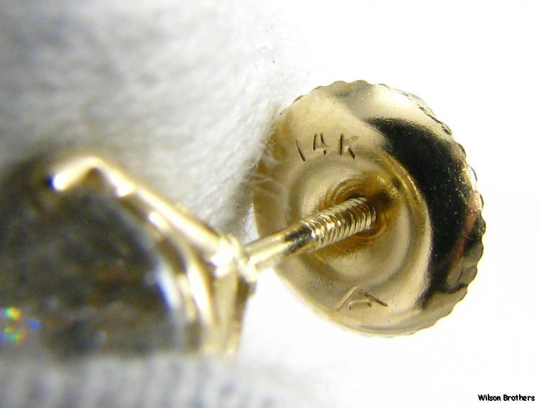 We guarantee these stud settings to be 14k gold as stamped. This item 