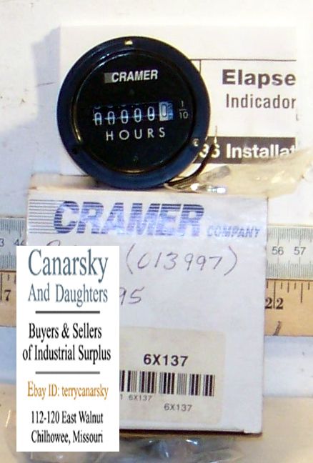 NEW CRAMER 6X137 120 VAC HOUR METER NIB  