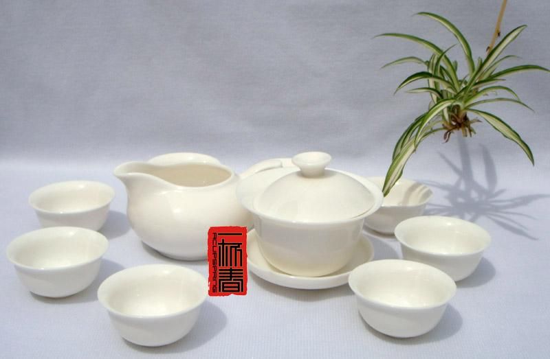 10pcs Smart White Porcelain Tea Set, China Tea Set  