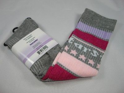 Legwear Over Knee Gray Sock Pink Lavender Stars Shine  