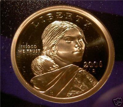 2006 S GEM PROOF DCAM SACAGAWEA GOLDEN DOLLAR ROLL (20)  