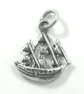 Sterling Silver Pendant   3 D FRIGATE   SAILING SHIP  