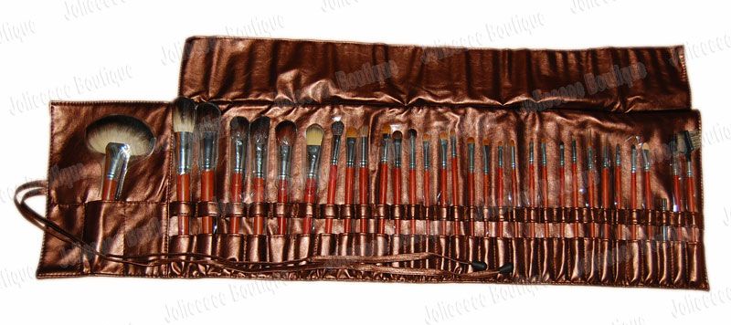 NEW 32 pc PRO Deluxe Studio Makeup Brush Set Bronze Bag  