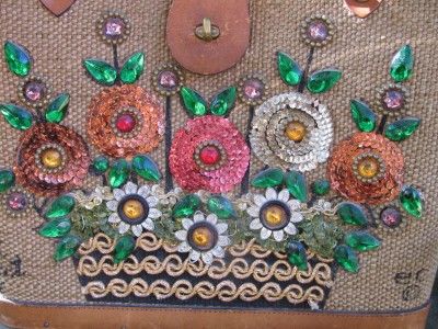 ENID COLLINS EC COLLINS OF TEXAS FLOWER BASKET 2 PURSE  