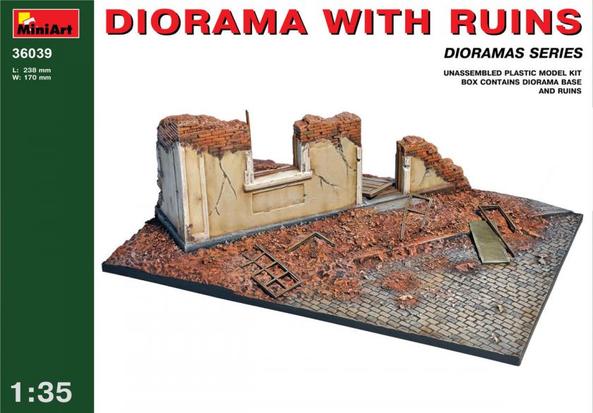 MiniArt 1/35 36039 Diorama with Ruins WWII Building Military Series 