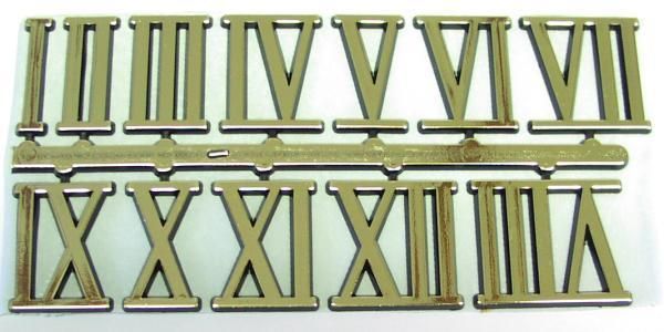 Self Adhesive Gold Colored Roman Clock Numbers  