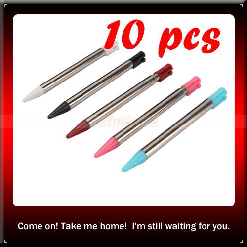 New 10pcs Colors Metal Retractable Stylus Touch Pen for Nintendo N3DS 