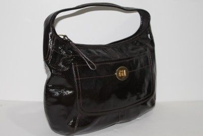 COACH Ergo Brown Patent Leather Hobo Bag 11009  