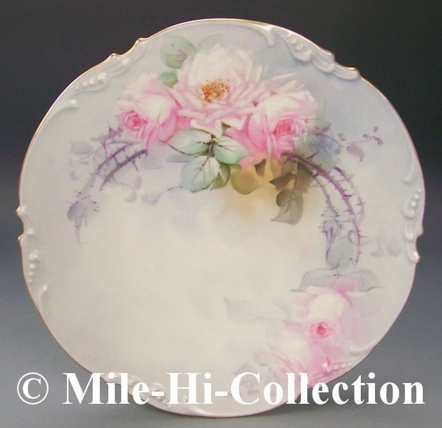 LIMOGES HAND PAINTED ROSES PLATE MASTER PAINTING  
