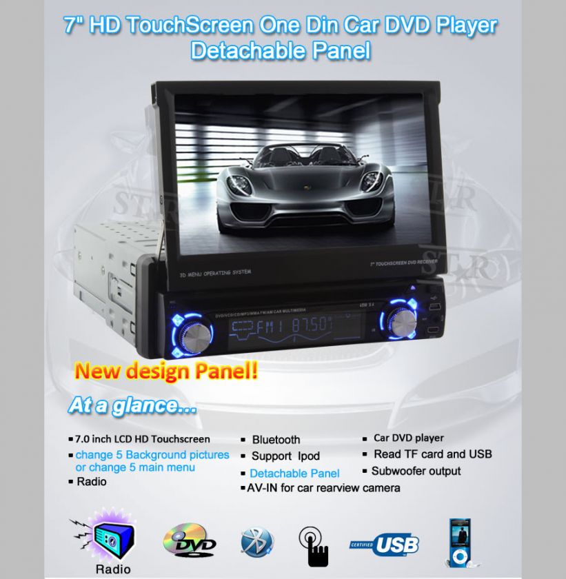 HD 7 1 Din In Dash Touch screen Car DVD Player Auto radio Stereo Head 