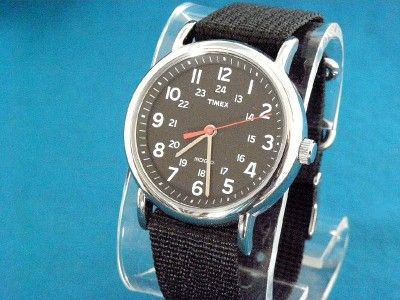 VINTAGE TIMEX MILITARY 60S CLASSIC STYLE BLACK FACED 24 HR WATCH 