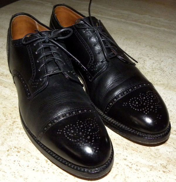 ALDEN BLACK CAP TOE LEATHER OXFORDS / SHOES MEN 11.5 AA/B  