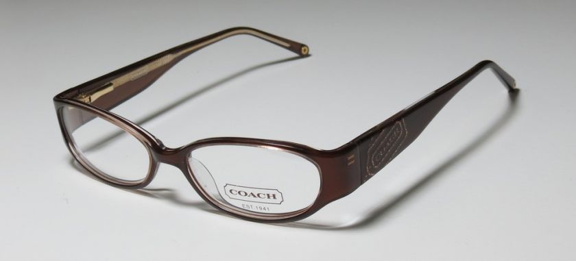 NEW COACH LUCINDA 2011 49 15 135 BROWN SPRING HINGES EYEGLASS/GLASSES 