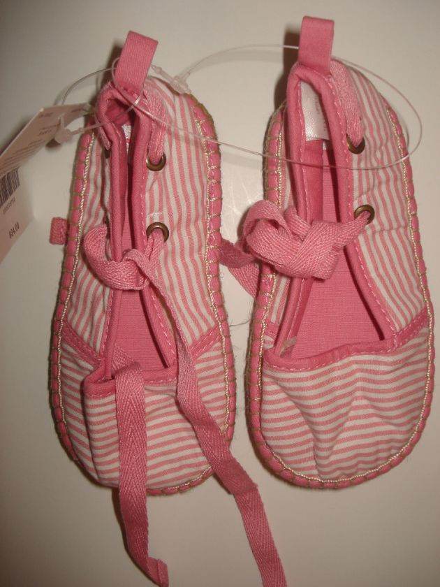 NWT Janie & Jack Summer Boardwalk Stripe Shoes 6 LR  