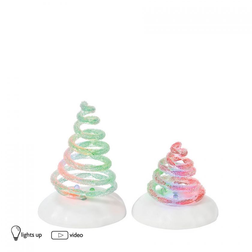 Dept 56 Lit Spiral Tree Set NEW 809350 D56 Christmas Village Accessory 