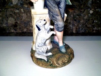 Vintage Andrea by Sadek Figure Victorian Lad w Dog  