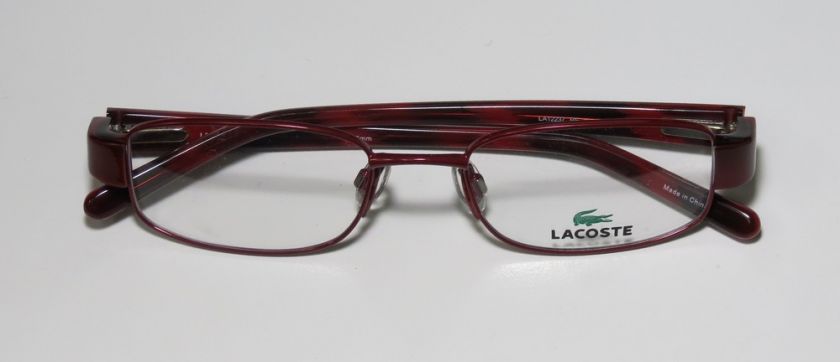 NEW LACOSTE 12237 51 18 135 RED HAVANA RX VISION METAL EYEGLASSES 