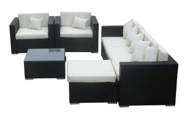 Beige New Modern Wicker Sofa Set Outdoor Patio Deck Sunroom Furniture 