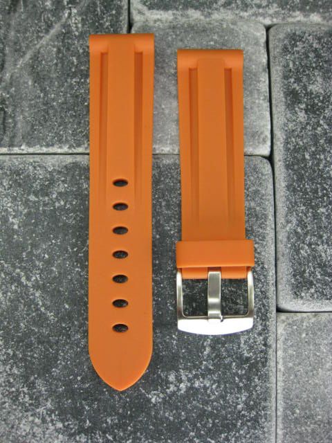 22mm Rubber Diver Strap Fit OMEGA Seamaster Blue Orange  