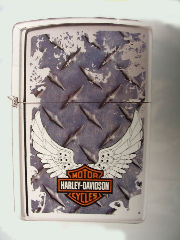 Harley Davidson Winged Logo Diamondplate Zippo Lighter  