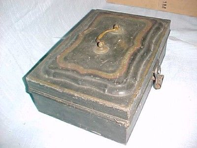 VINTAGE STORAGE   DOCUMENT BOX  CASH   TIN METAL  