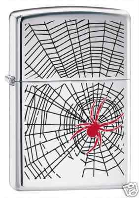 Zippo spider in web hp chrome Lighter 6338 FREE GIFT  