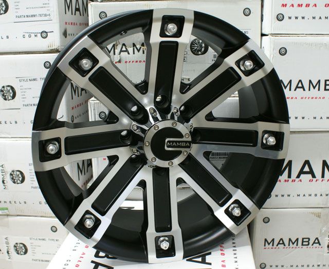 22 x 9.5 Mamba Ford F250 F350 Black Wheels Rims 8x170  