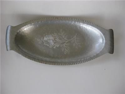 Wild Rose Brilliantone Hammered Aluminum Long Dish Tray  