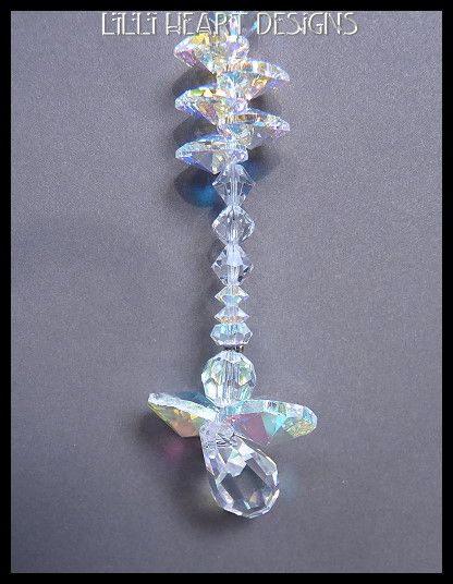   CRYSTAL Aurora Borealis Angel Swarovski Strand Sun Catcher MADE IN USA