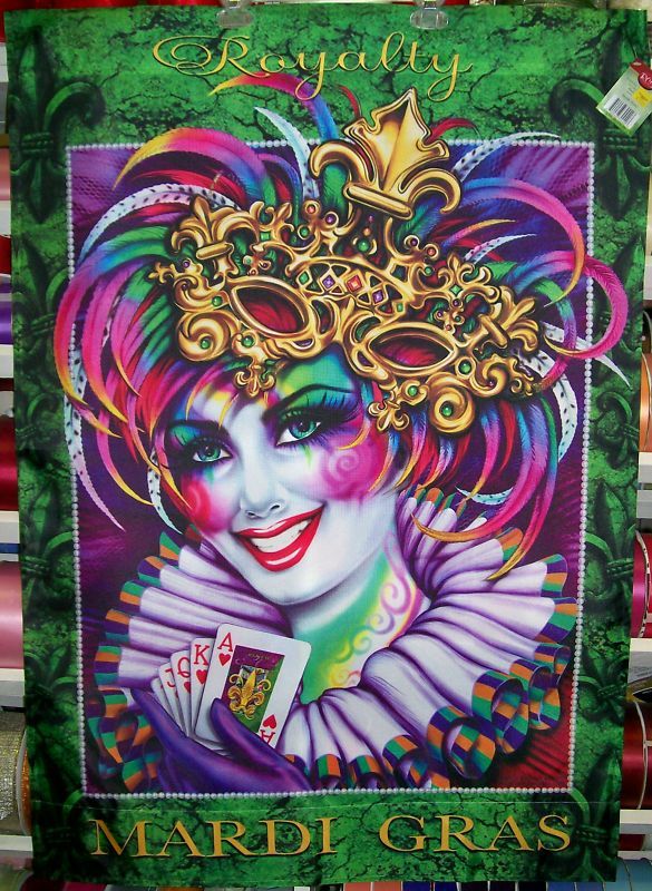 Mardi Gras Royalty 28 x 40 Full Size Decorative Flag  