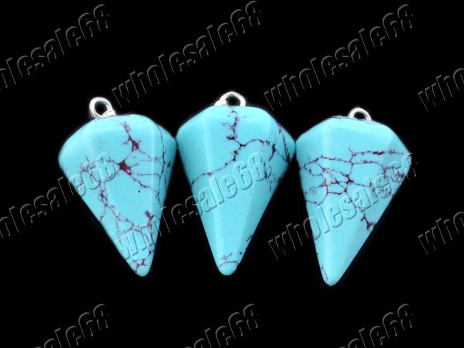 wholesale lots charm turquoise gemstone&silver p metal european beads 