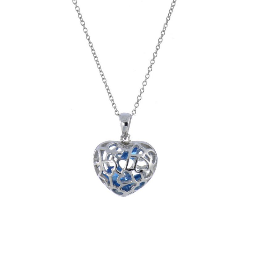 925 Silver 12 Month Birthstone Heart Pendant/Necklace  