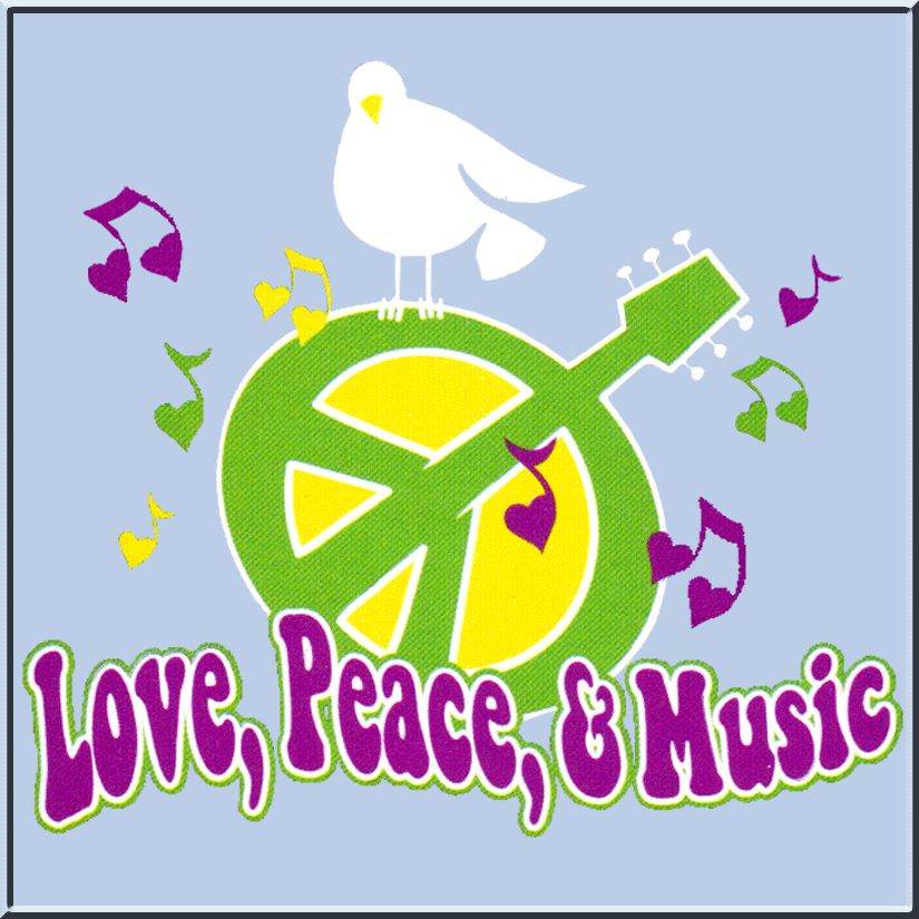 Love Peace Music Guitar Retro Shirt S L,XL,2X,3X,4X,5X  