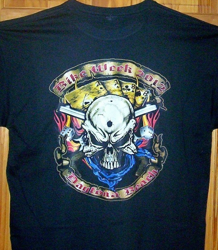 New T Shirt 2012 Daytona Beach Bike Week  HOLE IN THE HEAD  Sz SM 