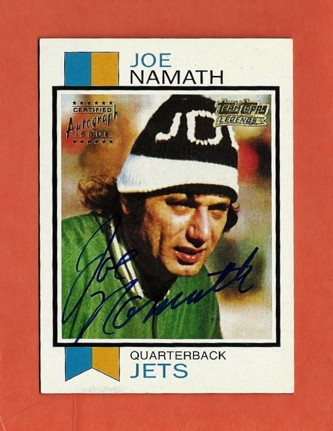 JOE NAMATH 2001 Team Topps Legends (1973 Reprint) AUTO/AUTOGRAPH RARE 