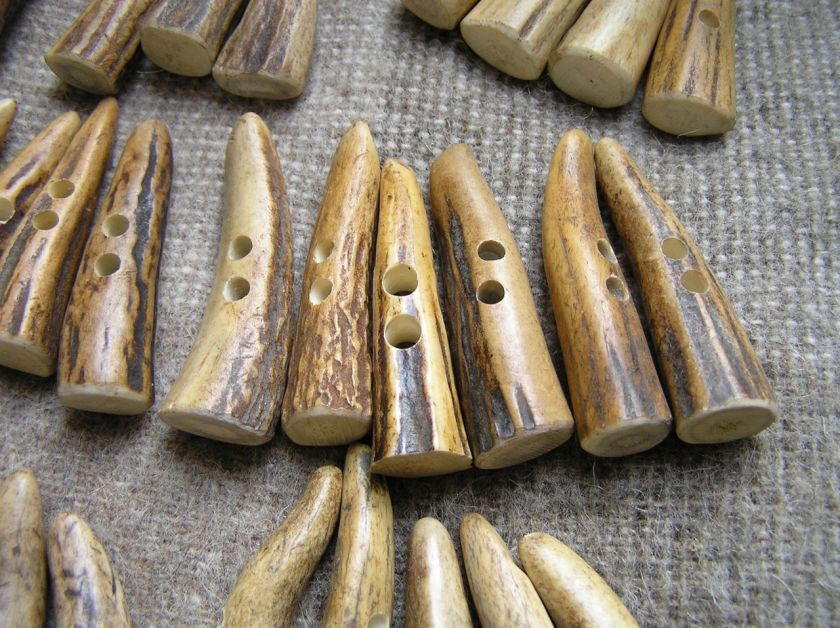 Real STAG HORN TOGGLE Sewing buttons NATURAL HORN new  